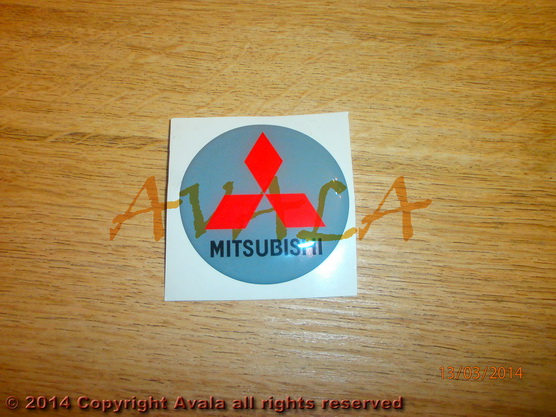 Stiker okrugli 50mm \"MITSUBISHI\" sivi *10902549*