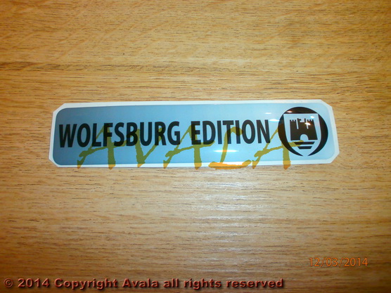 Stiker 120x26mm "Wolfsburg edition" (beli) *10902558*