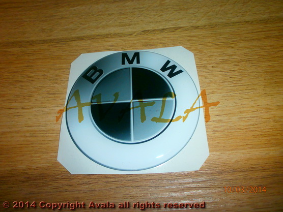 Stiker okrugli 80mm \"BMW\" (crno-beli) *10902574*