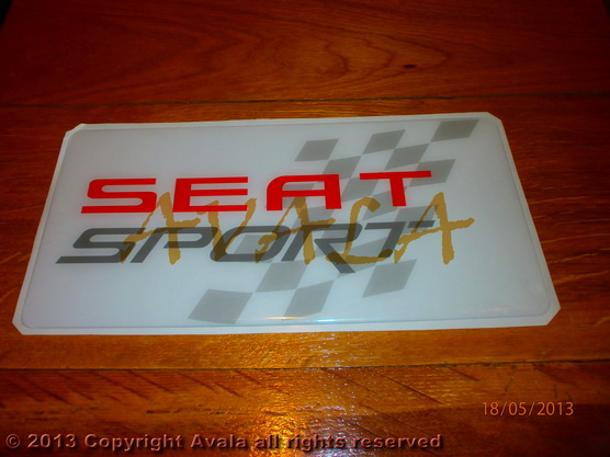 Vignette 250x120mm "SEAT sport" (rouge-gris) transparent *10902640*