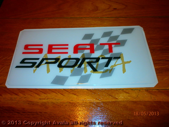 Vignette 250x120mm "SEAT sport" (rouge-noir) transparent *10902641*