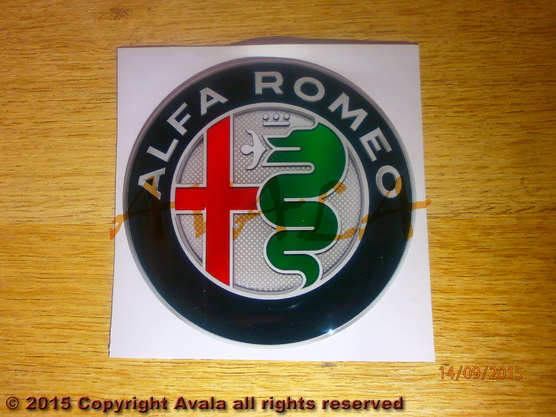 Stiker okrugli 74mm \"Alfa Romeo\" *10902966*