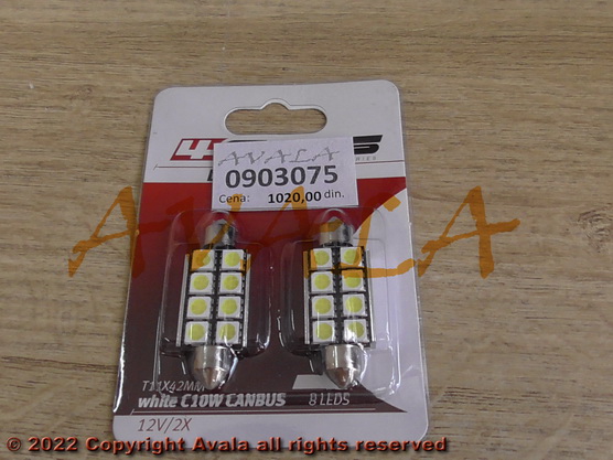 Sijalica LED sulfidna bela (8 LED 42mm) par *10903075*