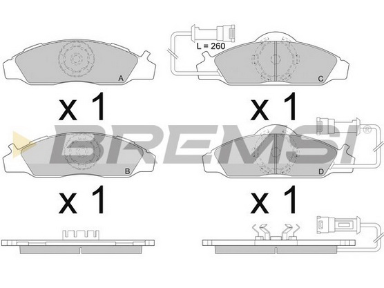 Brake pad set front, disc brake *16804055*